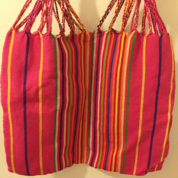 Fuchsia Pink Flower Cotton Bag - Picture 5 of 6